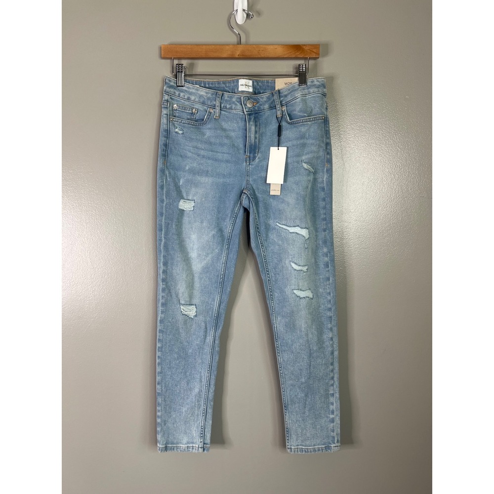 Calvin Klein Jeans Womens W28 Ankle‎ Skinny Distressed Light Wash Denim Jeans